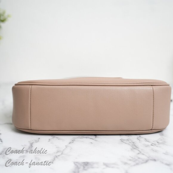 NWT Coach CR099 Teri Smooth Leather Crossbody Bag Purse in Silver/Taupe - Picture 8 of 11